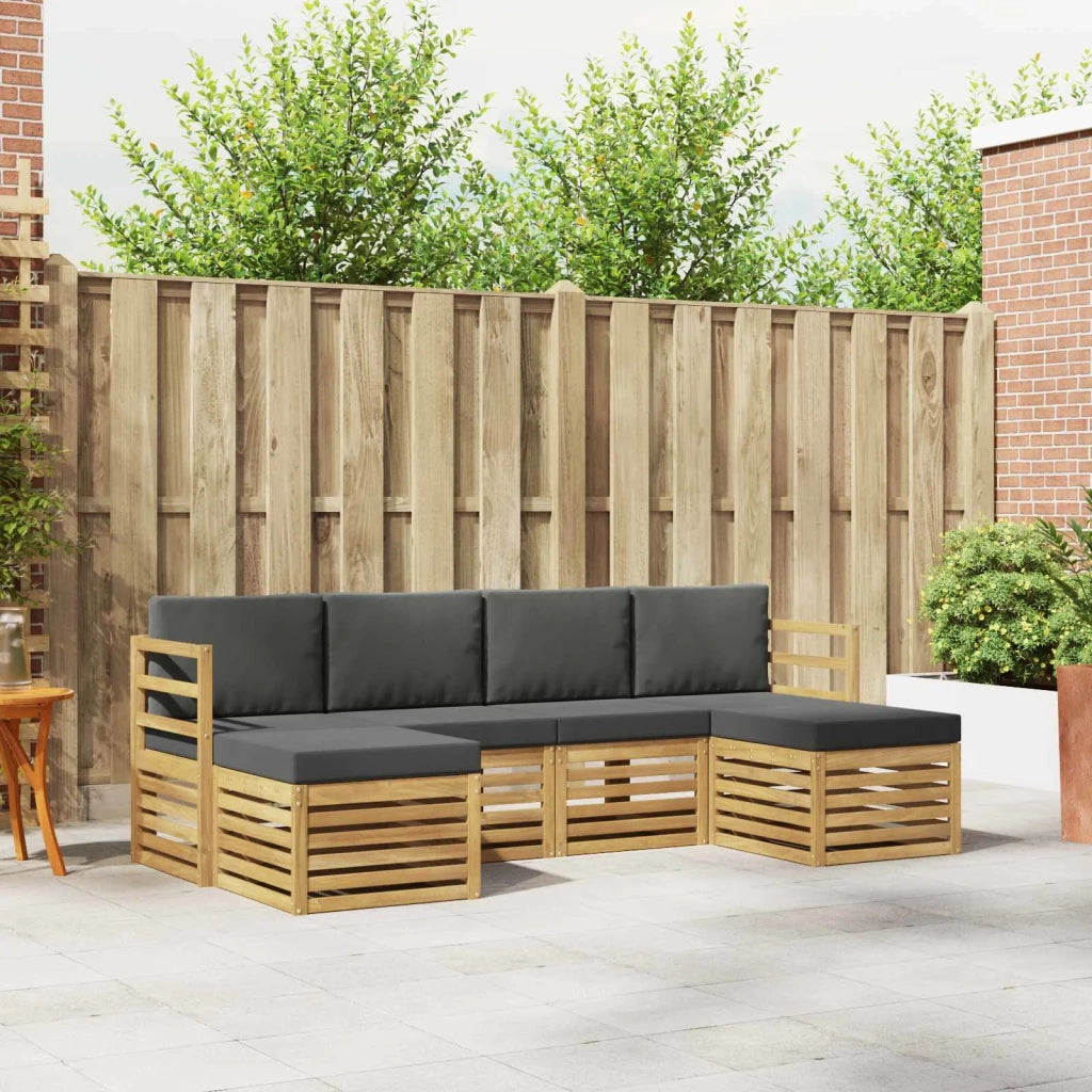 Set divani 6 pcs Bianco e Antracite 245 x 122,5 x 73 cm 3392257