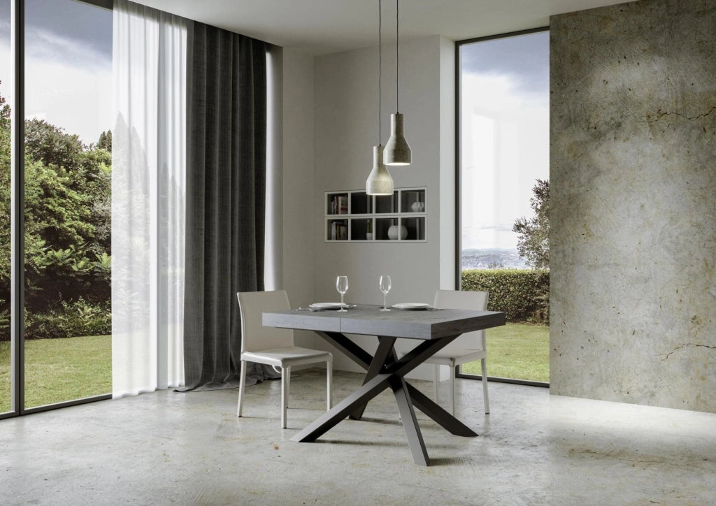 Tavolo allungabile 90x140/400 cm Volta Premium cemento telaio Antracite