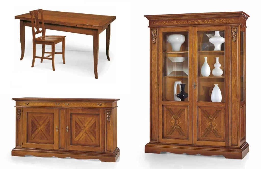 Soggiorno credenza contro mobile tavolo sedie arte povera classica - Mobili 2G