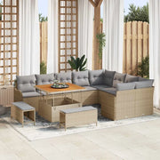 Set Divano da Giardino con cuscino 12 pcs Beige e Grigio Chiaro 3364247