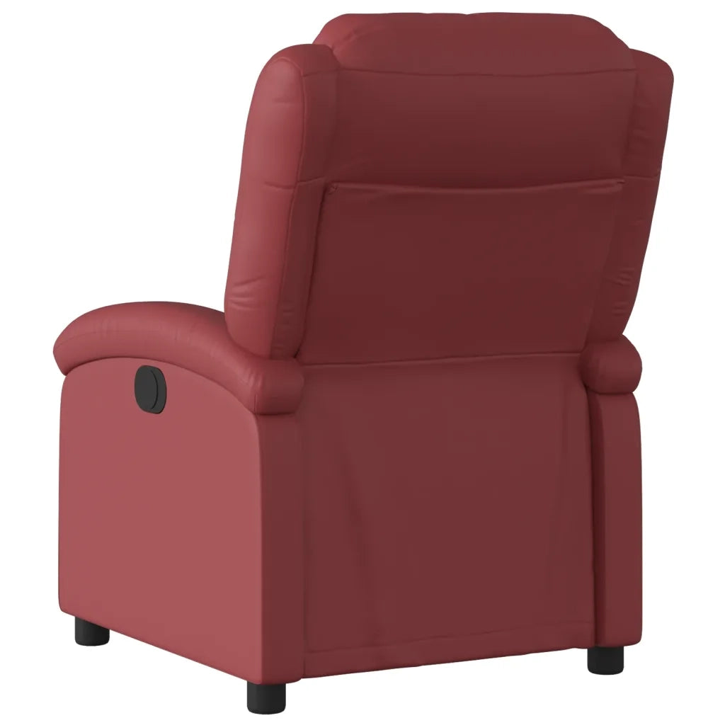 Poltrona | Sedia Relax Reclinabile Elettrica Rosso Vino in Similpelle