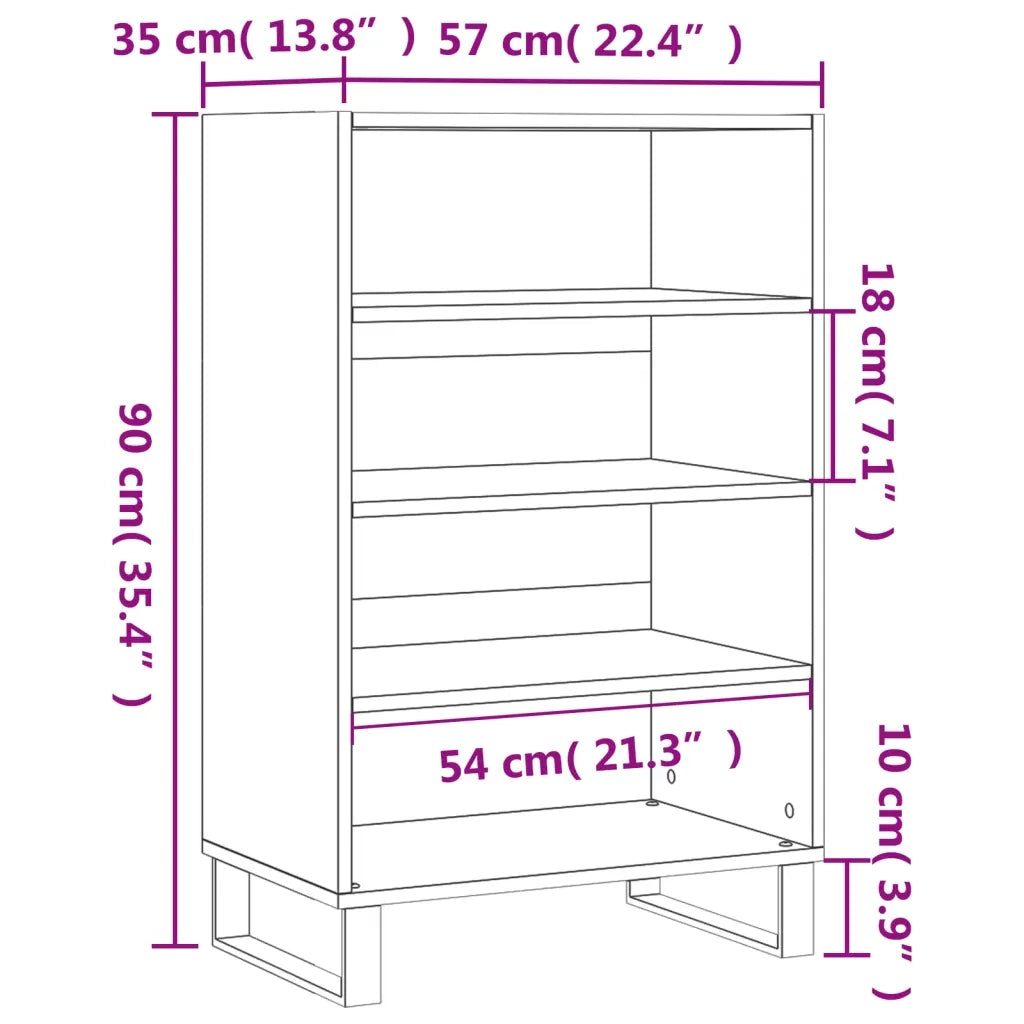 Credenza | Madia | Buffet da pranzo | Armadio da pranzo Grigio Cemento 57x35x90 cm in Legno Multistrato
