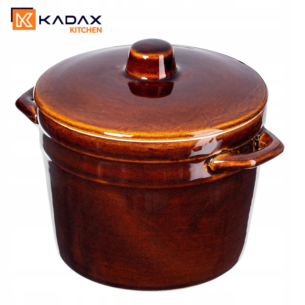 Pentola in gres KADAX per sottaceti di cavoli e cetrioli, 6 litri, in gres, Polonia