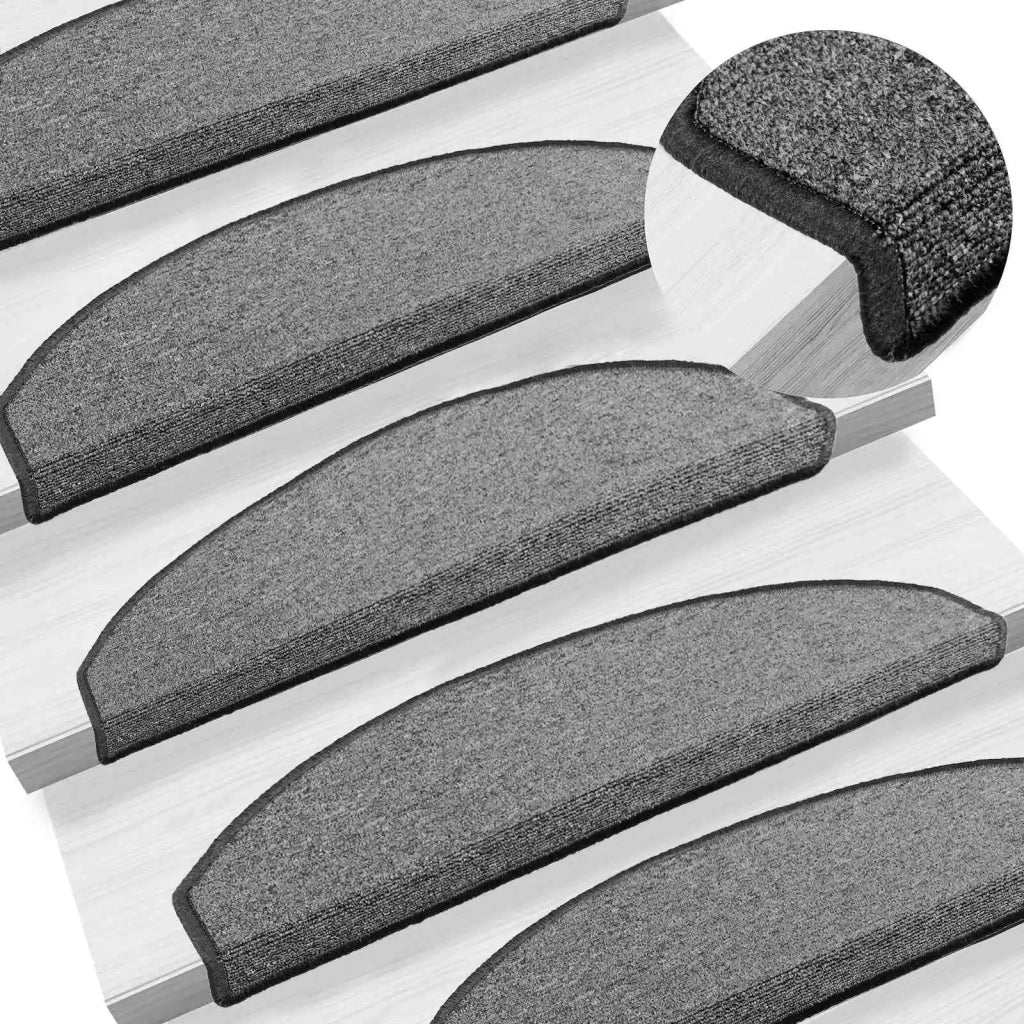 Tappetini per scale autoadesivi 15 pcs Grigio Scuro 42038636