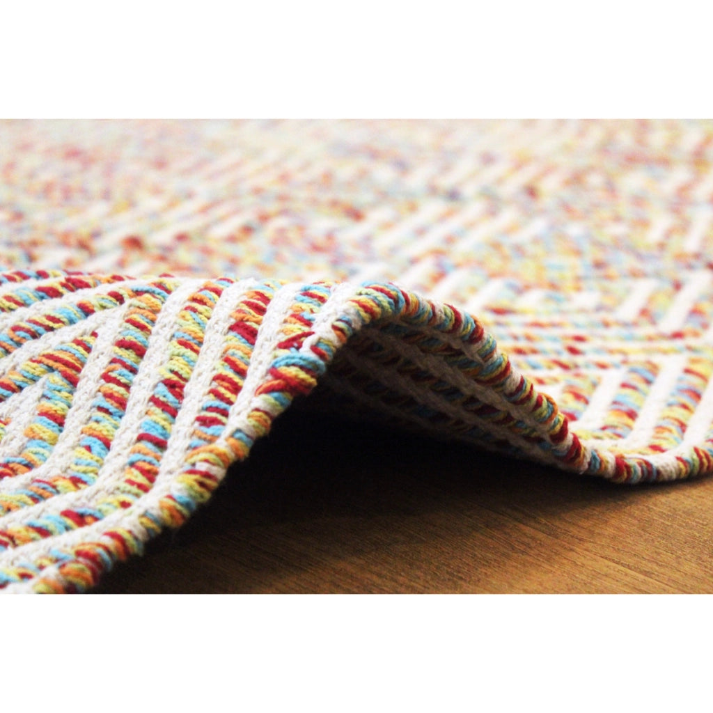 Tappeto cocktail 300 in cotone a trama romboidale multi