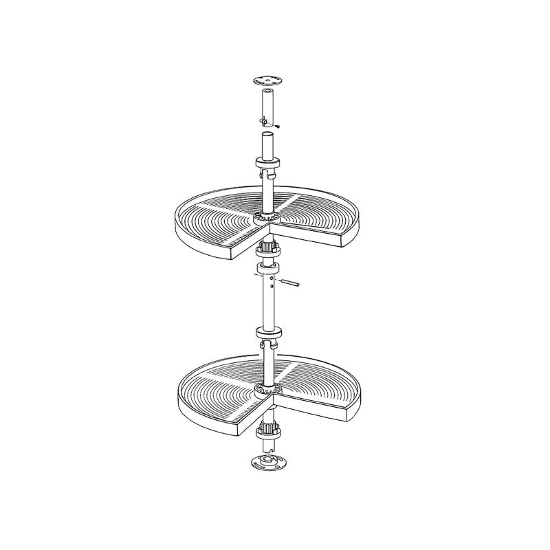 Pattumiere per raccolta differenziata per cucina, 3 x 10L, fissaggio inferiore, estrazione automatica, Acciaio e Tecno..