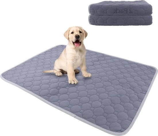 Onderlegger per cane riutilizzabile grigio - 2 pezzi - super assorbente - impermeabile - antiscivolo - rapido asciugatura - 70 x 100 cm