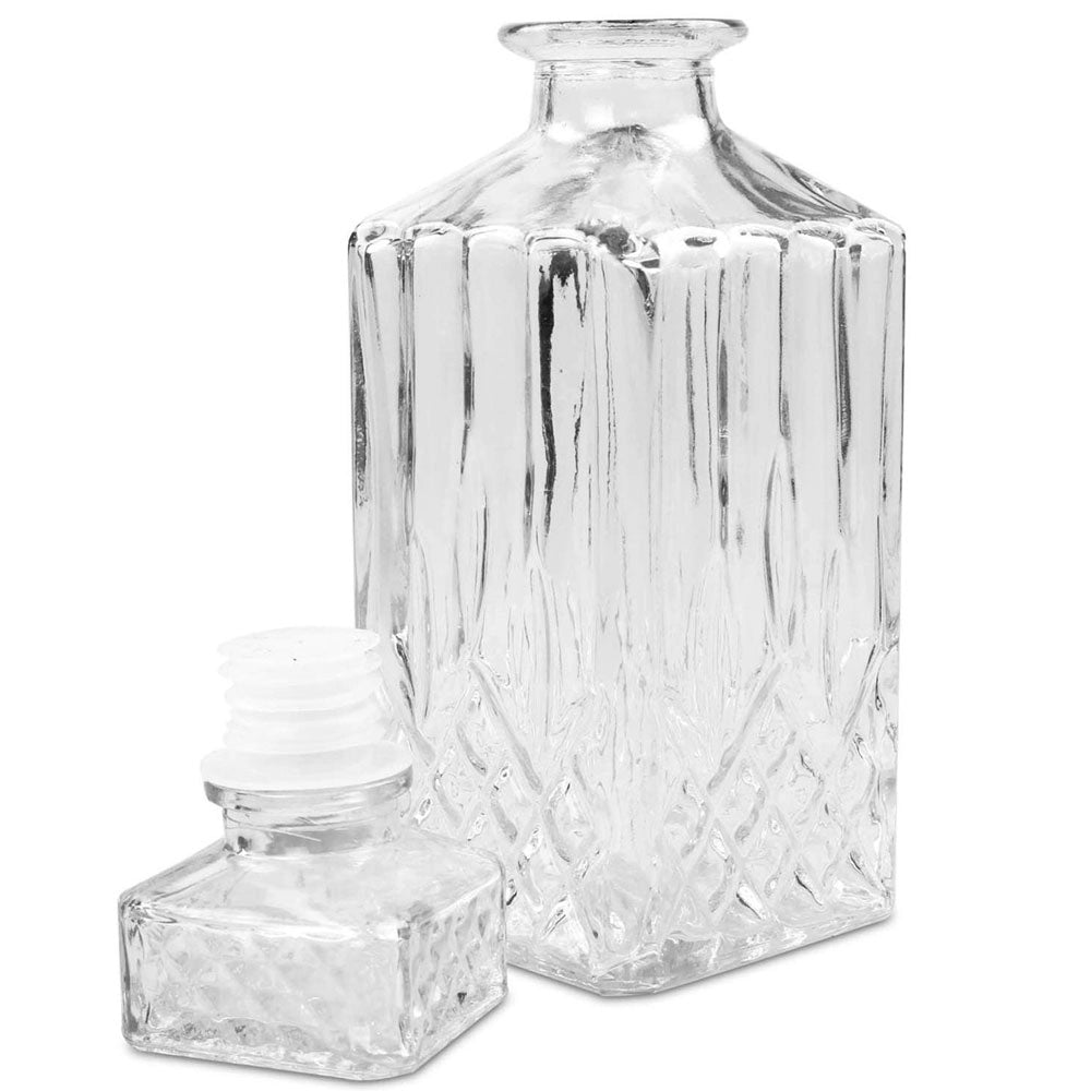 Bottiglia per Liquori 1 Litro Caraffa Decanter con Tappo in Vetro