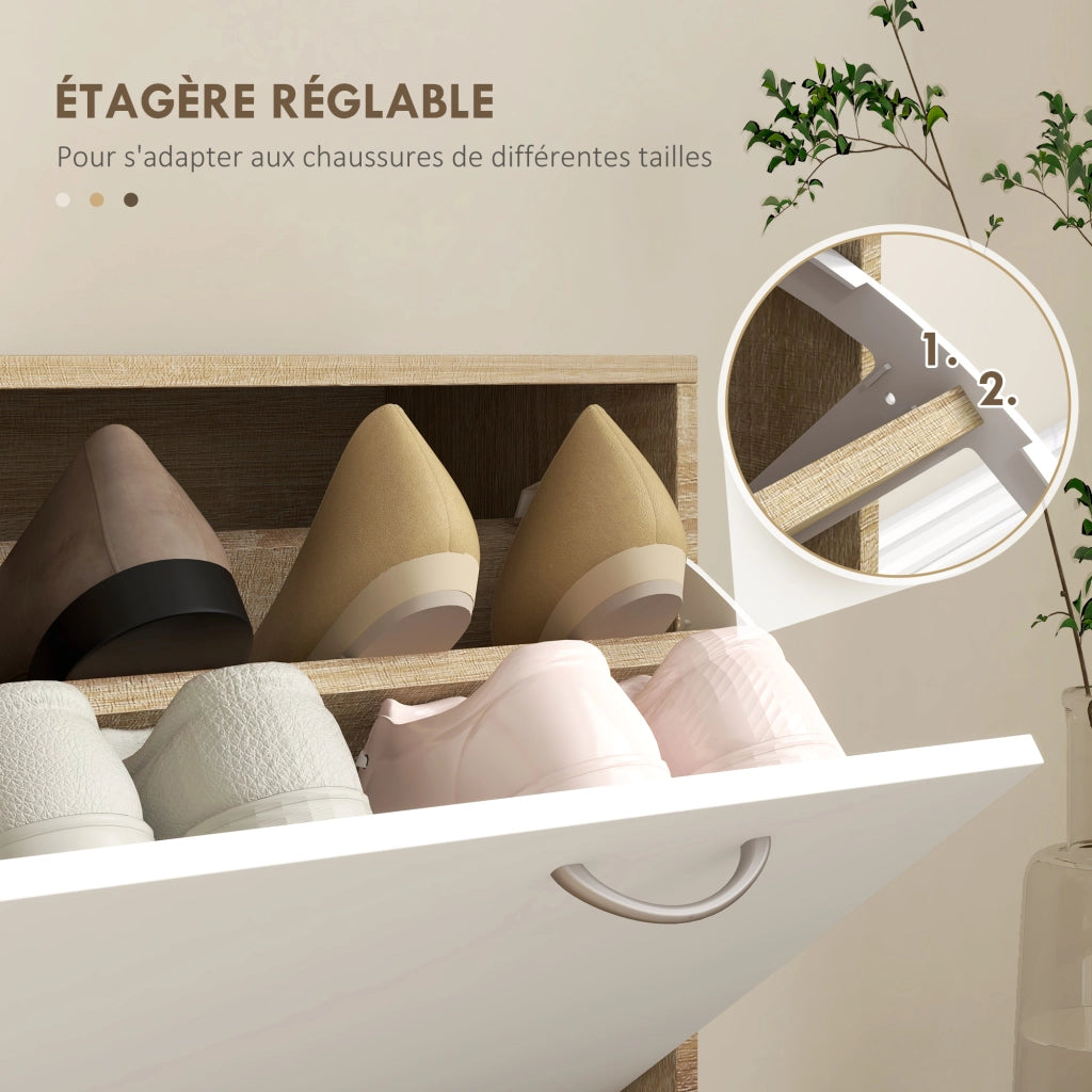 Mobile ingresso con appendiabiti, specchio e scarpiera ¨C Minimal ¨C Bianco