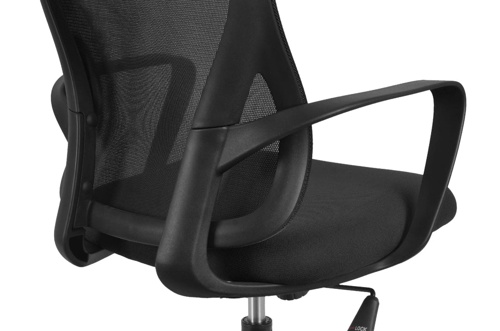 Sedia studio Hispanohogar altezza regolabile in tessuto nero