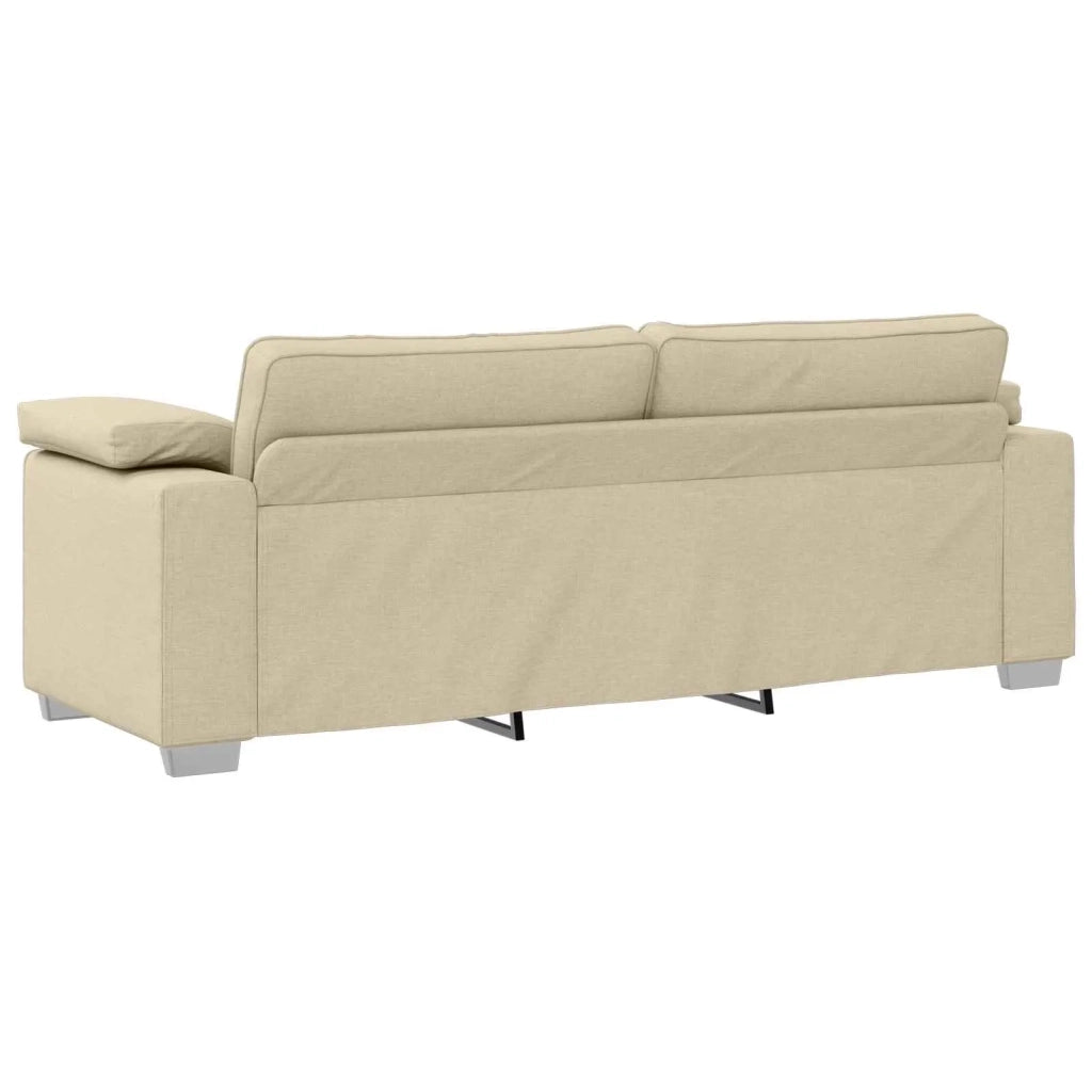 Divano 3 pcs Crema 219 x 80 x 82 cm Tessuto misto lino 3324665