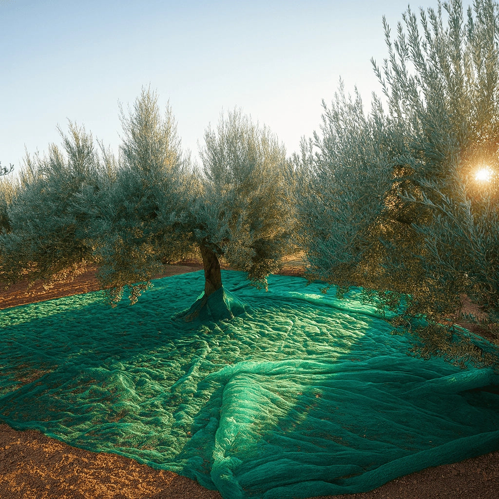 TELO RETE RACCOLTA OLIVE MT.6X6 ANTISPINA CON SPACCO E APERTURA E CON OCCHIELLI