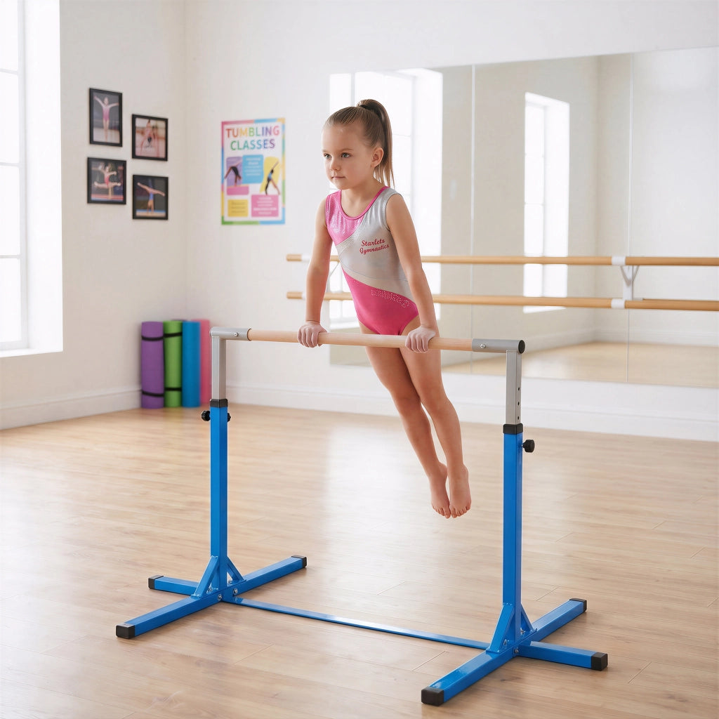 Sbarra per Ginnastica Regolabile in Altezza ¨C Minimal ¨C Blu 92-150 cm