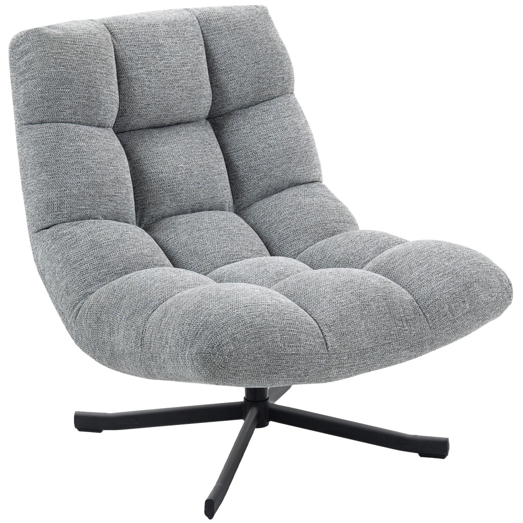 Poltrona girevole senza braccioli ¨C Xylo ¨C tessuto chenille grigio 75x95x90 cm