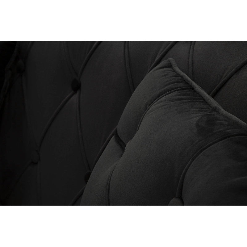 Divanetto Budapest Nero Con Cuscini cm 130x83x91