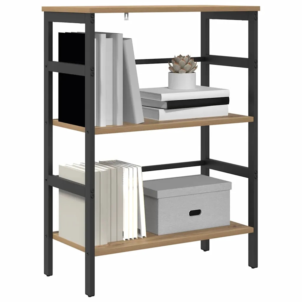 Libreria-Scaffale per Libri-Mobile di Stoccaggio Rovere artigianale 60 x 29,5 x 81 cm Legno multistrato