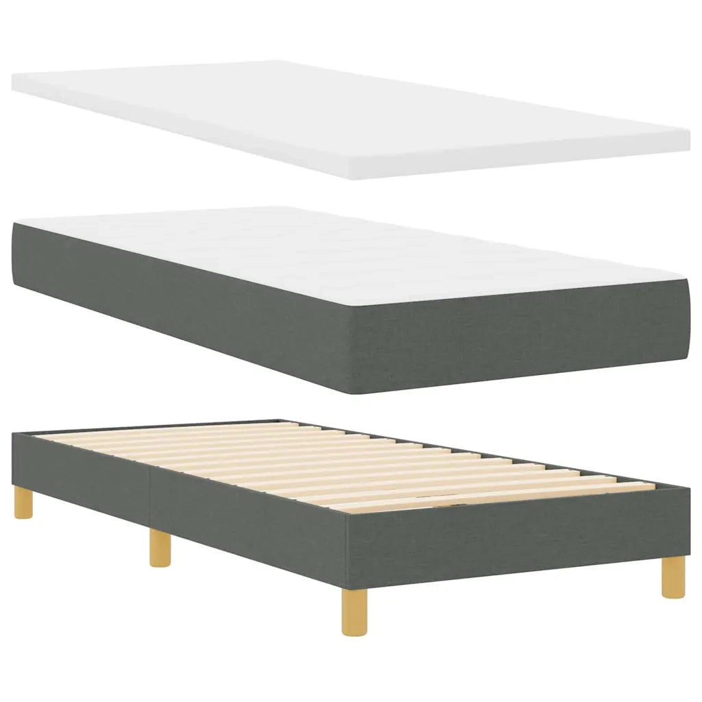 Letto a Sorgente LED con led Grigio scuro 90 x 190 cm Tessuto