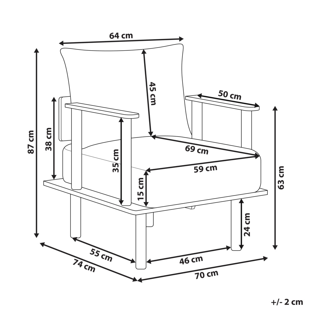 Poltroncina Beige Rivestimento In Tessuto Poliestere Japandi Stile Minimalista