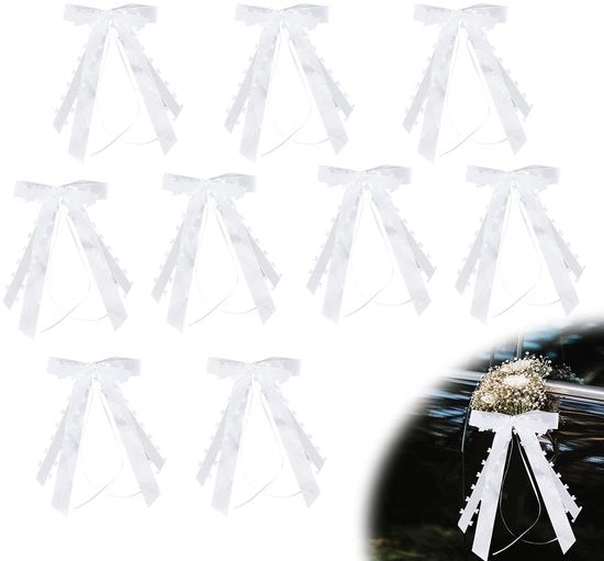 Decorazioni per auto 50 pezzi - Nastro di carta con cuori - Decorazione per auto - Accessori per auto - Decorazioni per festa - Bianco - Lint per auto