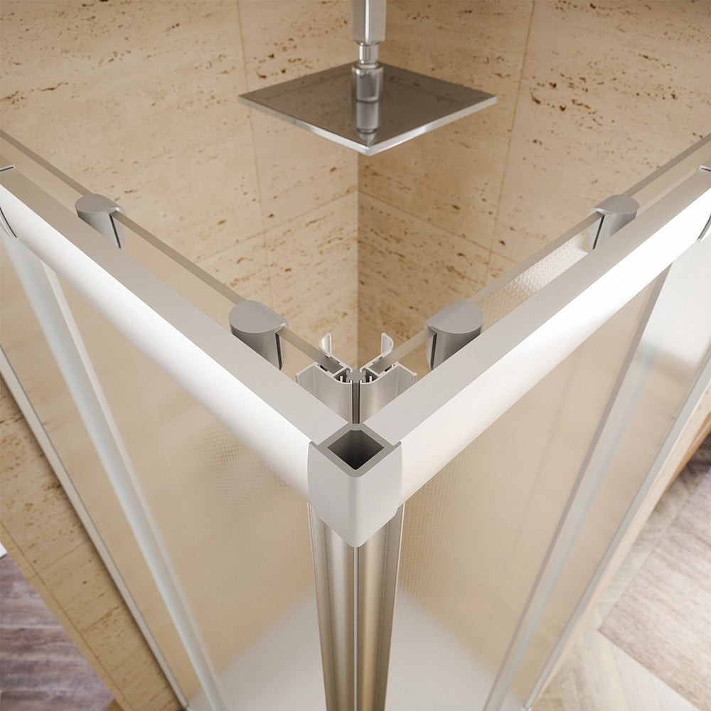 Box doccia estensibile 70-90x100-120 cm vetro 6mm stampato con profili in alluminio anodizzato|Nuuk