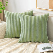 Copridivano in corduroy - 50 x 50 cm - Piumone per divano - Decorativo - Copertina morbida per cuscino di design - 50 x 50 cm - Copridivano per divano, poltrona e sedia - Per camera da letto e soggiorno - Verde oliva