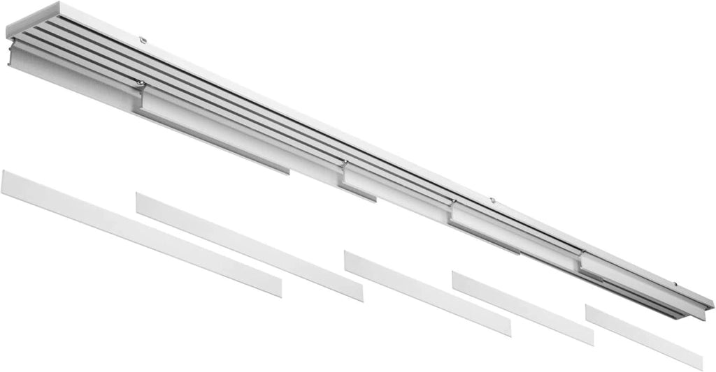 Bastone per Tende A Pannello Comando a Corda Apertura a destra, Binario a 5 vie con portapannelli da 70 CM, Attacco Soffitto Lunghezza 320 CM