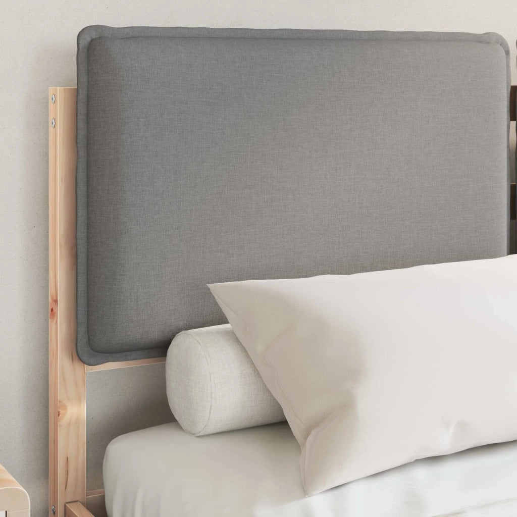 Letto matrimoniale | Letto per adulti | Letto con Testiera Rivestita Grigio chiaro 135 x 190 cm