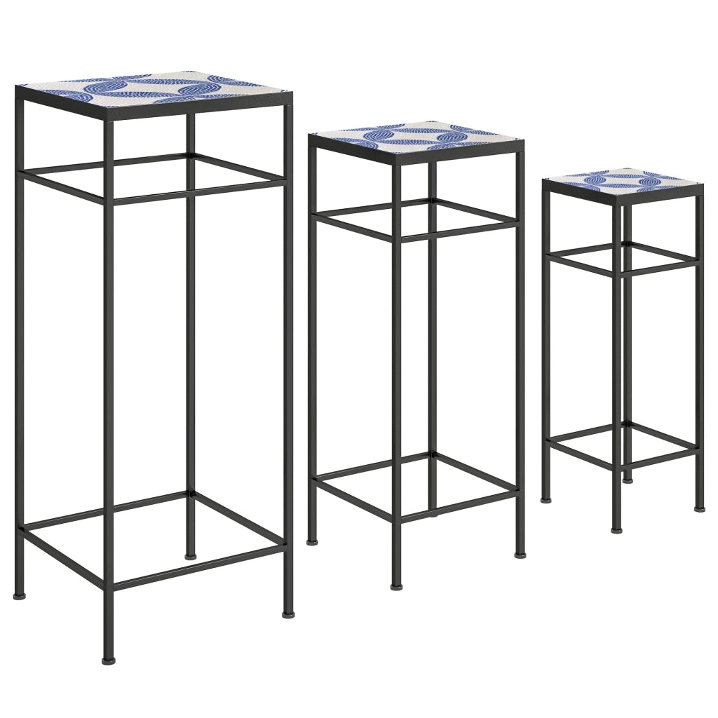 PORTAFIORI Set da 3 pezzi in metallo blu