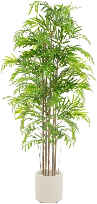 Pianta di bambù in plastica 180 cm con stelo in legno reale design ML