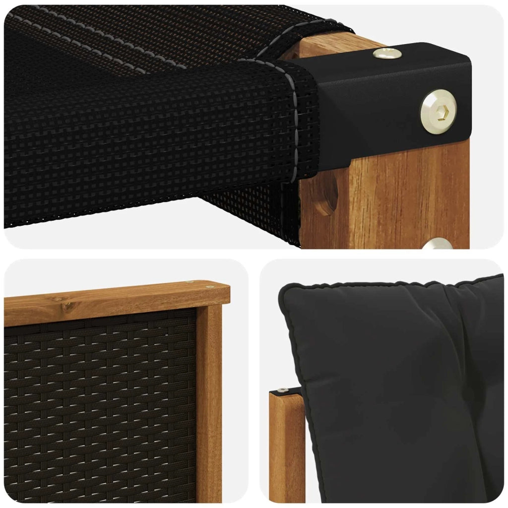 Set di divani da esterno con cuscino 6 pcs Naturale e Nero 3382120