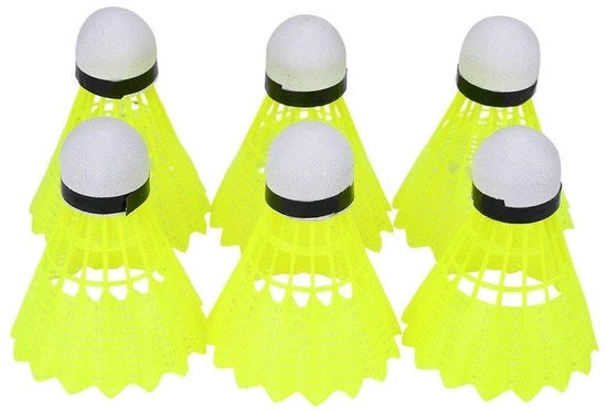 Palline da Badminton 6 pezzi - Veer Palline da Badminton - Palline Shuttle in Nylon - Attività Sportiva Indoor/Outdoor - Materiale di Allenamento - Alta Qualità - Palline Shuttle da Badminton