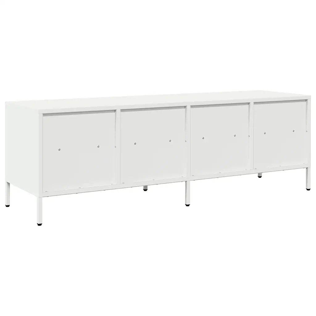 Mobile TV | Armadietto TV | Mobile Porta TV Bianco 135x39x43,5 cm in Acciaio Laminato a Freddo