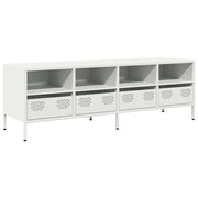 Mobile TV | Armadietto TV | Mobile Porta TV Bianco 135x39x43,5 cm in Acciaio Laminato a Freddo