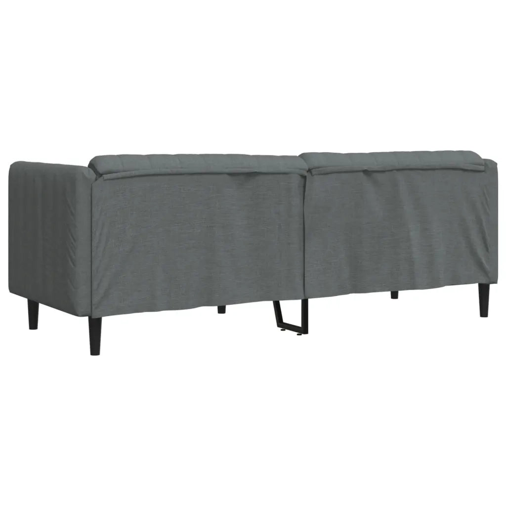 Divano a 3 Posti-Sofa 3 Posti Grigio Scuro in Tessuto