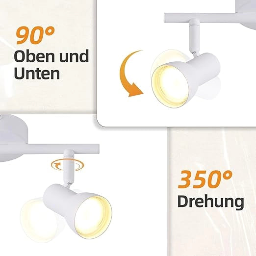 ZMH Faretto da soffitto neri 3 luci GU10 orientabili 350° metallo design moderno senza lampadina