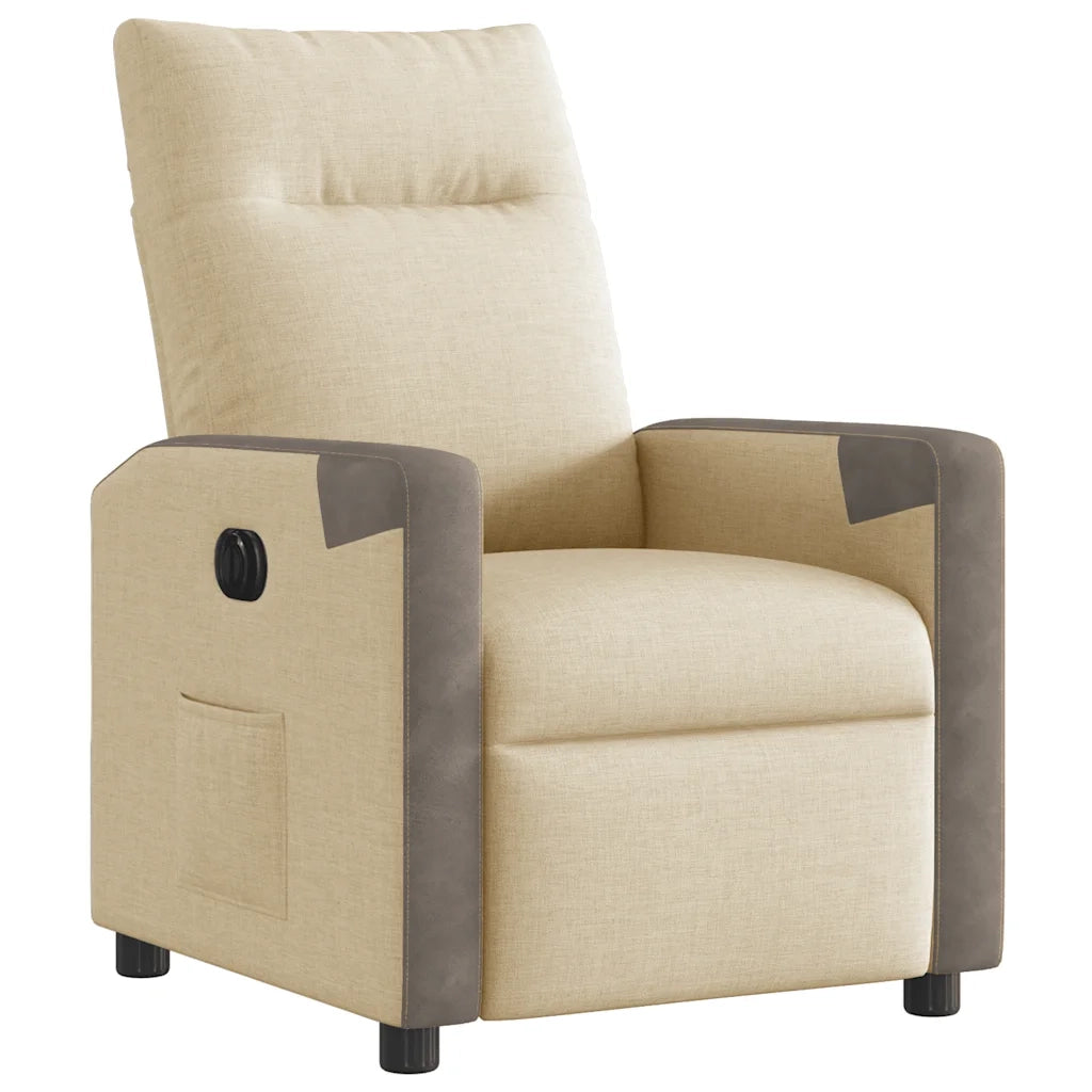 Poltrona Elettrica Reclinabile Crema in Tessuto 3324083