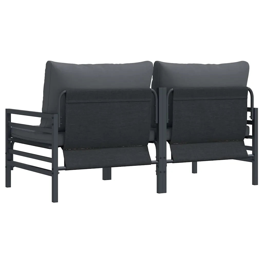Divano da Giardino-Mobili da Esterno 2 Pezzo Antracite 80 x 80 x 71 cm Acciaio 102733