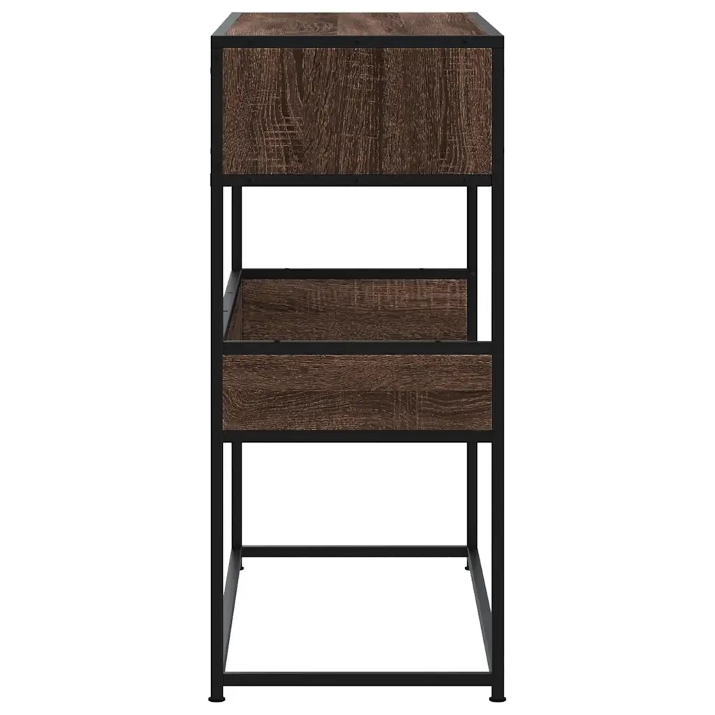 Tavolo Consolle Rovere Marrone 90x35x80 cm Legno Multistrato 849173