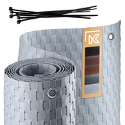 Telo di copertura per balcone in tecnorattan KADAX 0,9x7 m, grigio chiaro, tappetino premium per balcone e terrazzo.
