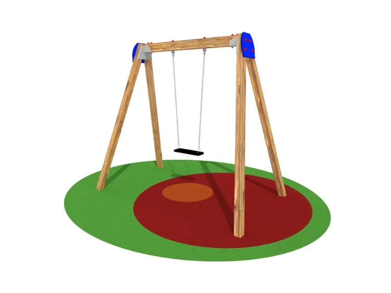 Altalena Giochipark Sherwood 1512 1 posto in legno h 225cm certificata EN 1176 - Gabbia