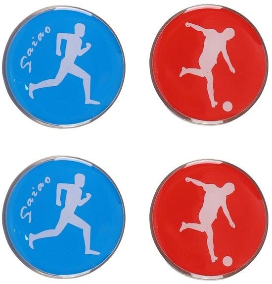 Set di palline da calcio da disegnare - 4 pezzi - Disegno a doppia faccia - Moneta arbitro colorata - Materiale duraturo - Formato compatto - Palline da calcio da tosse