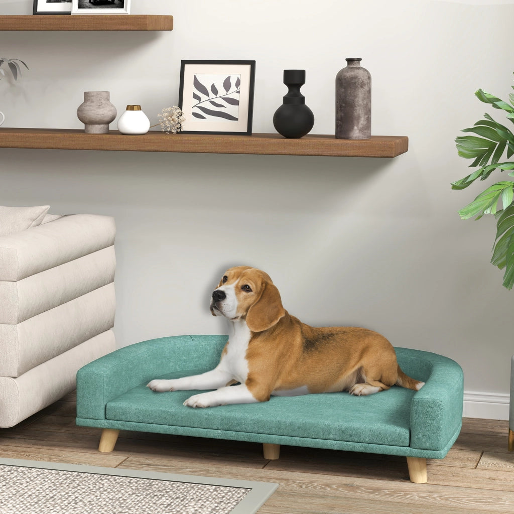 DIVANO PER CANI 98x67x25 cm Verde in poliestere