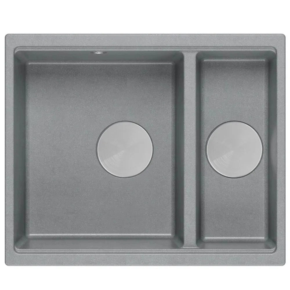 Lavello In Granito Logan 150 Grey Metallic Tappo acciaio