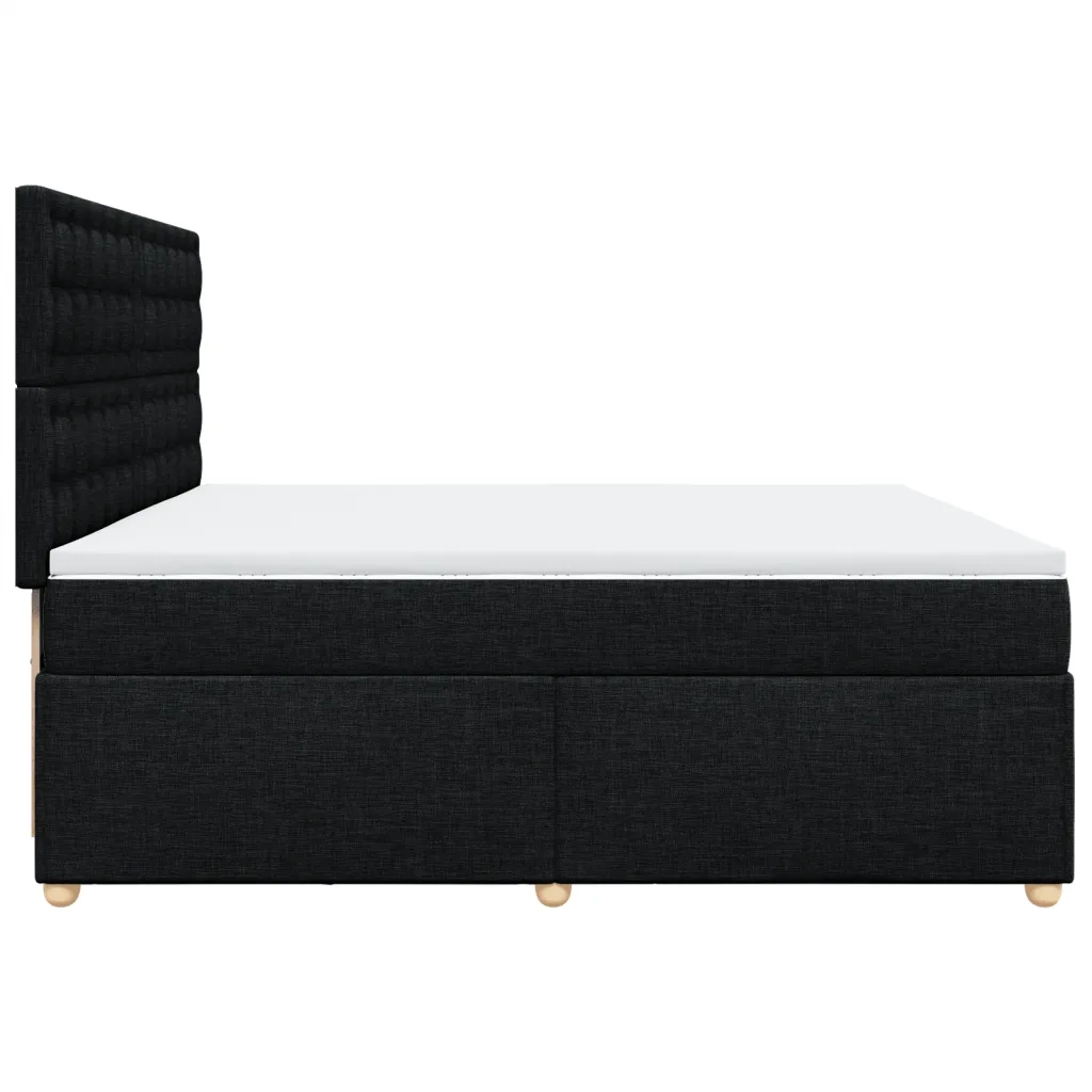 Giroletto a Molle con Materasso Nero 200x200 cm in Tessuto 3293703