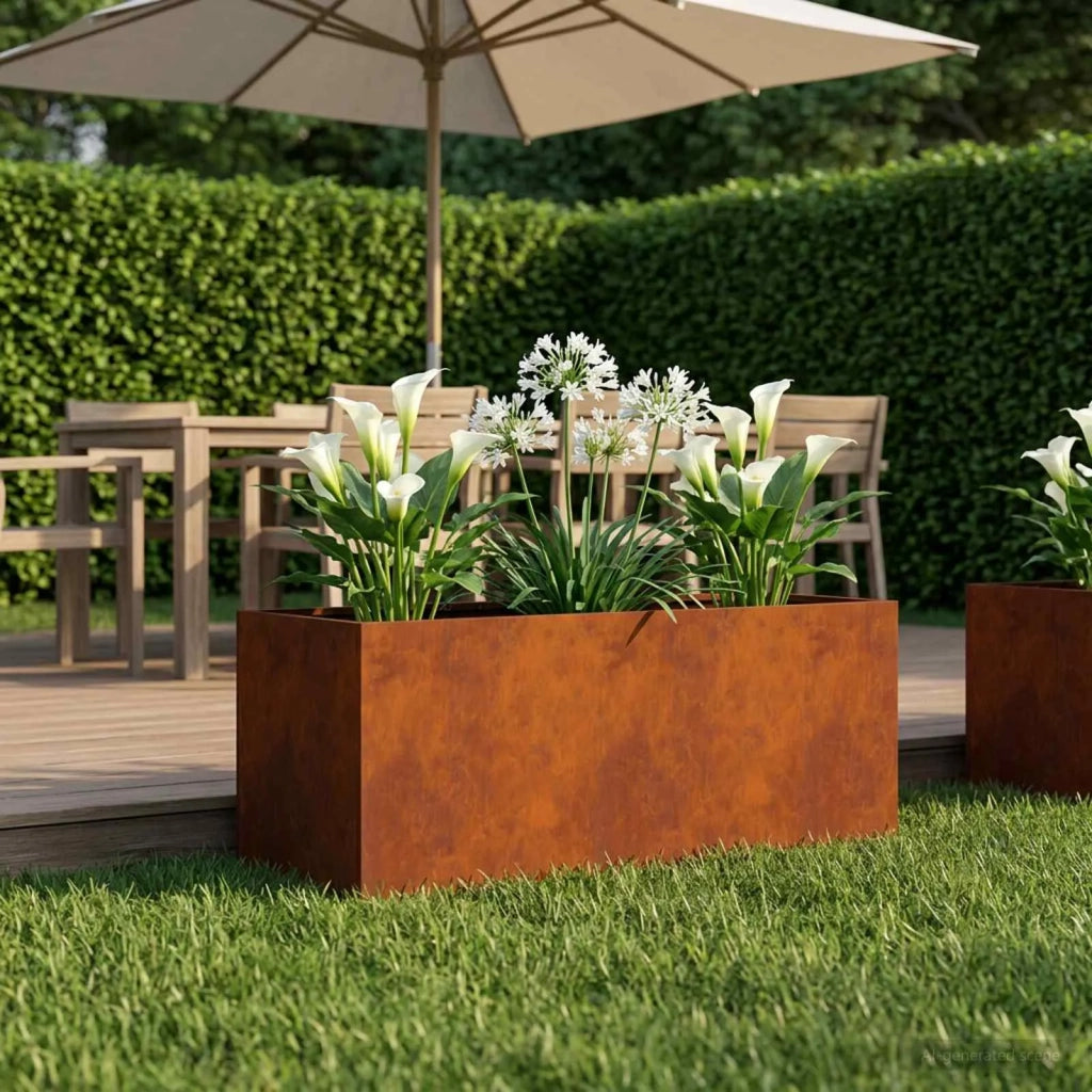Vaso da giardino Ruggine 80 x 40 x 40 cm Acciaio Corten 8005244