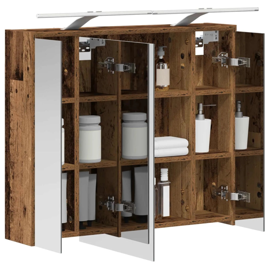 Mobiletto per specchio da bagno Legno vecchio 889181