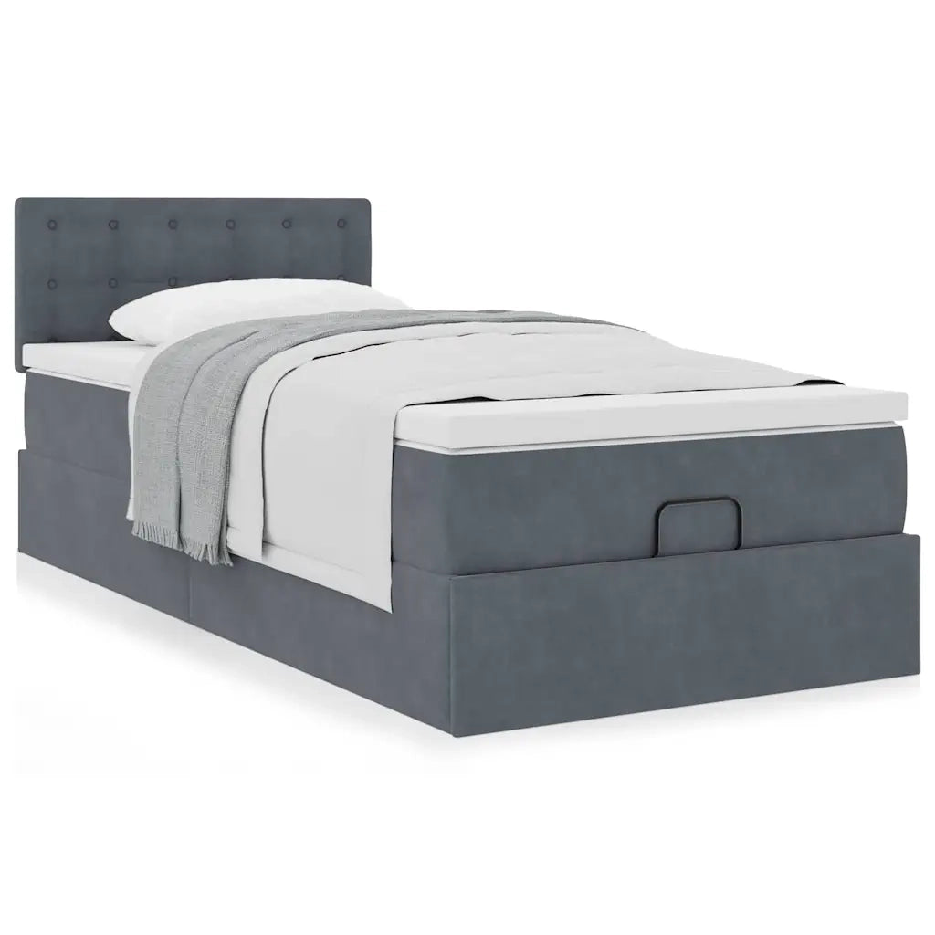 Struttura Letto Pouf con Materasso 100x200 cm Velluto 3311898