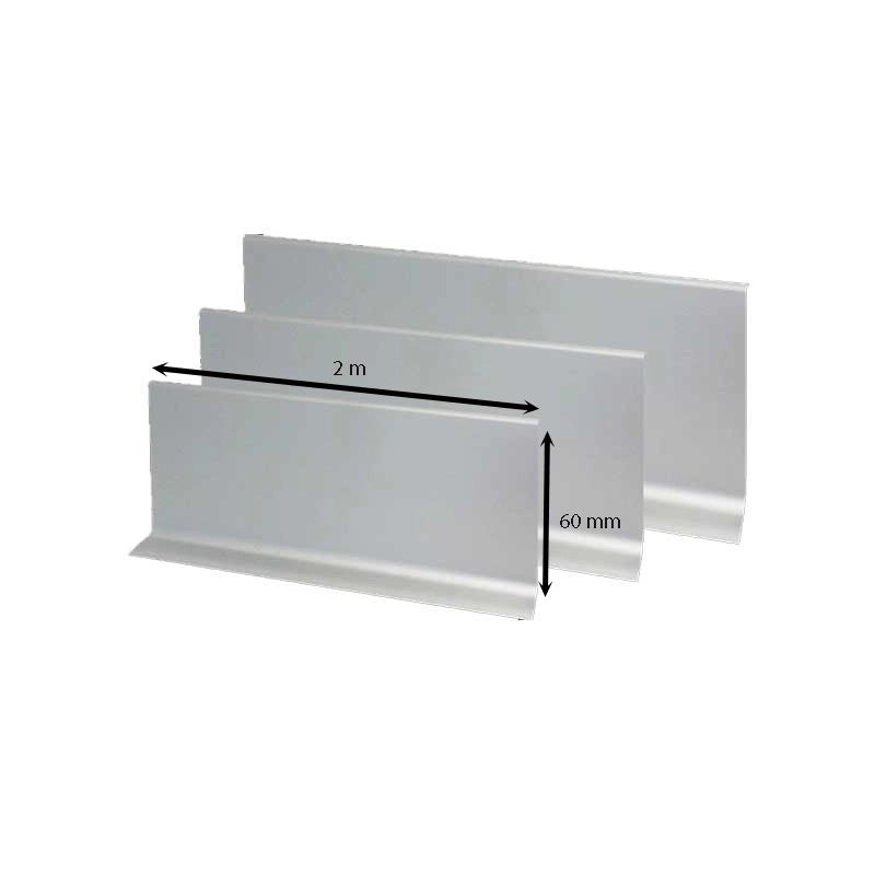 Battiscopa in alluminio 2 metri : Modello - 60MM LUCIDO