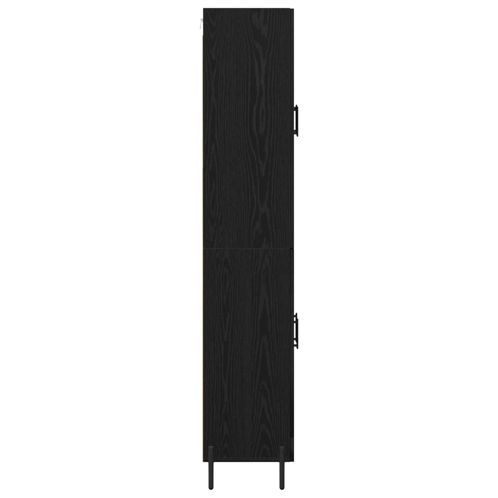 Credenza-Buffet-Armadio da cucina Rovere Nero 69,5 x 34 x 180 cm Legno multistrato 392675