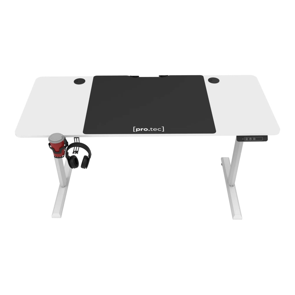 Scrivania/postazione di lavoro regolabile elettricamente in altezza 140 x 60 x 72-117 cm bianco 03_0006651